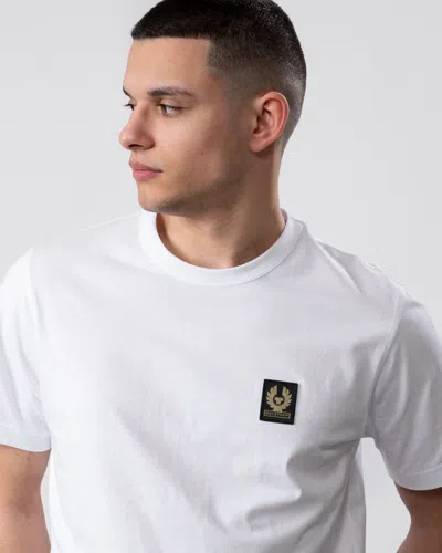 Belstaff Short Sleeved Mens Logo Patch T-shirt In White