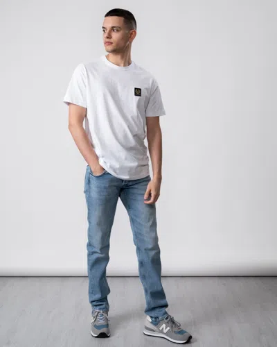 Belstaff Short Sleeved Mens Logo Patch T-shirt In White