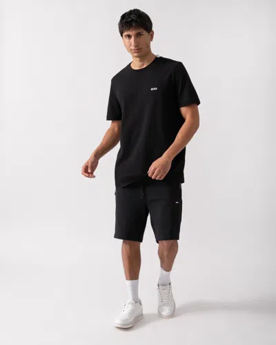 Hugo Boss Tee Mens Stretch Cotton T-shirt With Contrast Logo Nos In Black