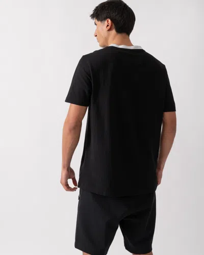 Hugo Boss Tee Mens Stretch Cotton T-shirt With Contrast Logo Nos In Black