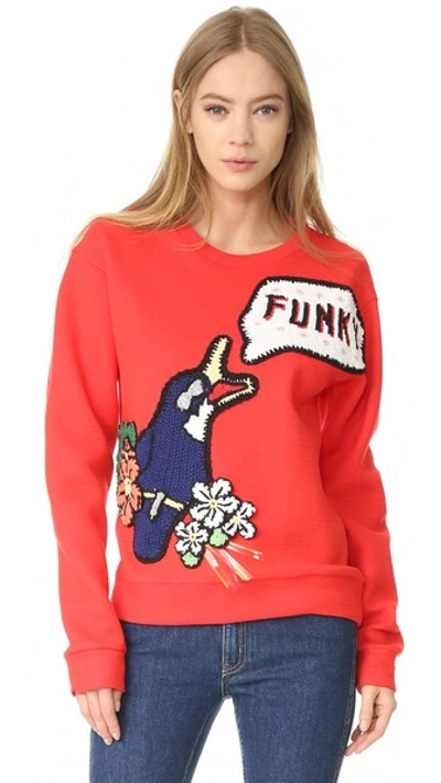 Michaela Buerger Funky Bird Sweatshirt In 红色
