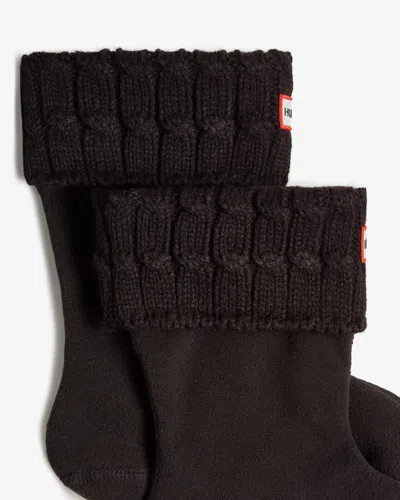 Hunter 6 Stitch Cable Short Boot Sock In Brown