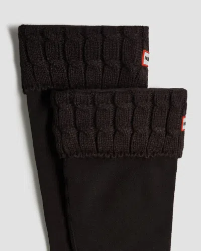 Hunter 6 Stitch Cable Tall Boot Sock In Black