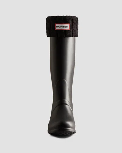 Hunter 6 Stitch Cable Tall Boot Sock In Black