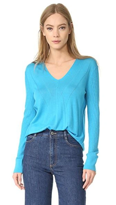 Shop Tome Long Sleeve Sweater In Turquoise