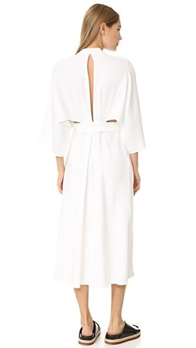 Shop Tome V Neck Shirtdress In White
