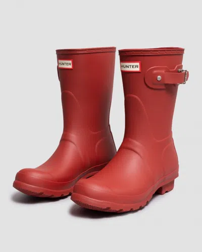 Hunter Original Short Waterproof Rain Boot In Red