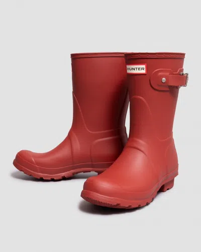 Hunter Original Short Waterproof Rain Boot In Red