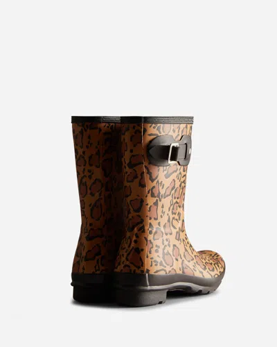 Hunter Womens Original Short Leopard Print Boot In Multi