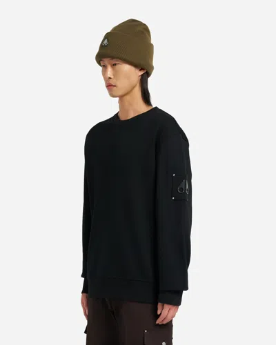 Moose Knuckles Hartsfield Mens Crew Neck Sweatshirt In Black