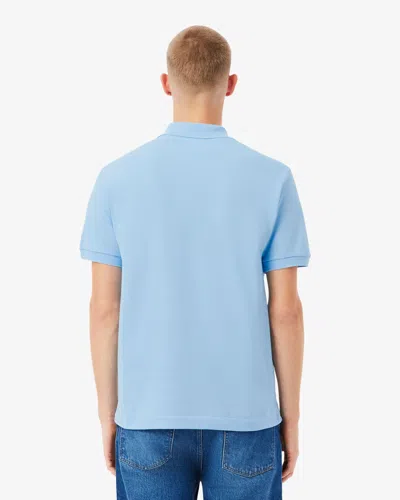 Lacoste Cotton Piquet Polo Shirt In Powder Blue In Patterned Blue