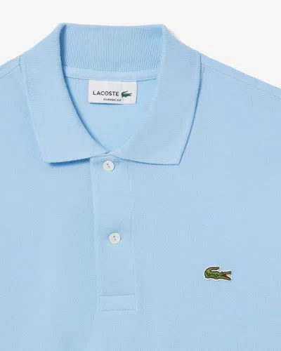 Lacoste Cotton Piquet Polo Shirt In Powder Blue In Patterned Blue