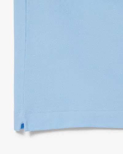 Lacoste Cotton Piquet Polo Shirt In Powder Blue In Patterned Blue