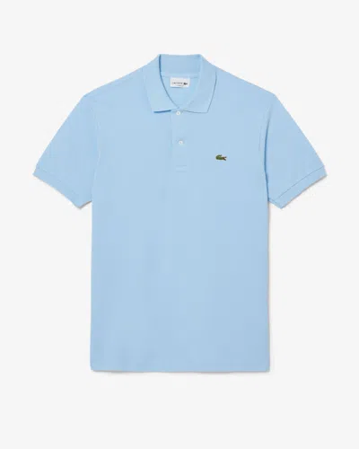 Lacoste Cotton Piquet Polo Shirt In Powder Blue In Patterned Blue