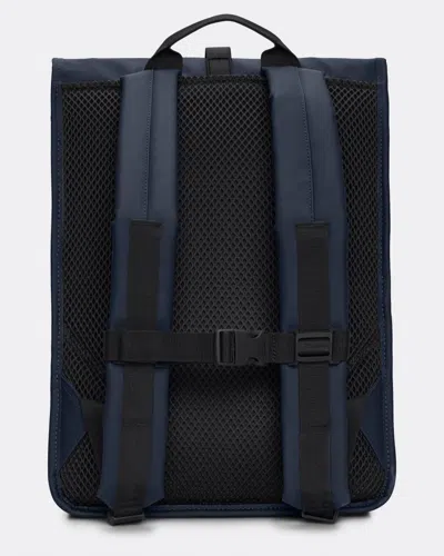 Rains Mittelgrosser Rolltop Rucksack In Blue