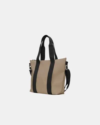 Rains Mini Faux Leather Tote Bag In Brown