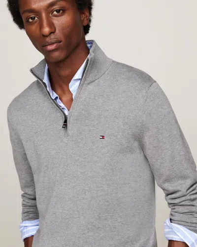 Tommy Hilfiger Intechno Knit Quarter In Medium Grey Heather
