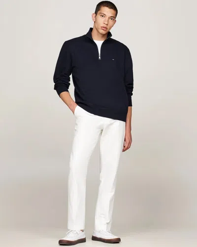 Tommy Hilfiger Essential Fleece Mens Half Zip Sweatshirt In Blue