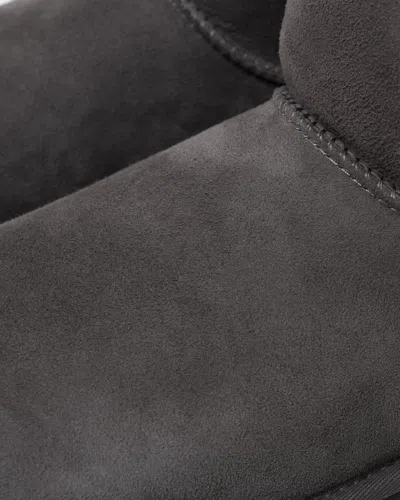 Ugg Classic Mini Grey Ankle Boots With Logo Patch On The Rear In Suede Woman In Gray