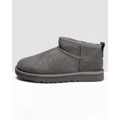 Ugg Asymmetrical Collar Twinface Low Boots With Eva Sole In Gray