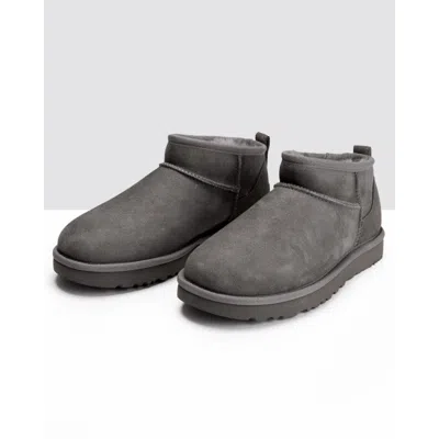 Ugg Asymmetrical Collar Twinface Low Boots With Eva Sole In Gray