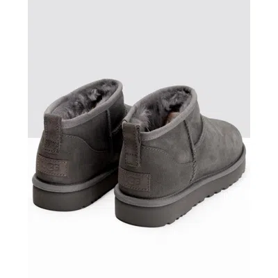 Ugg Asymmetrical Collar Twinface Low Boots With Eva Sole In Gray