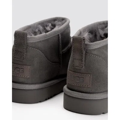 Ugg Asymmetrical Collar Twinface Low Boots With Eva Sole In Gray