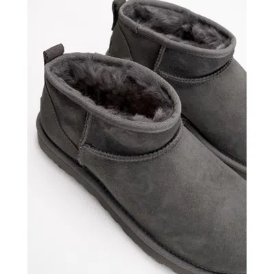 Ugg Asymmetrical Collar Twinface Low Boots With Eva Sole In Gray