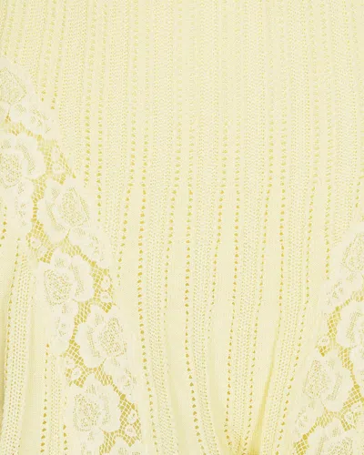Self-portrait Chic Pointelle Knit Mini Skirt In Yellow