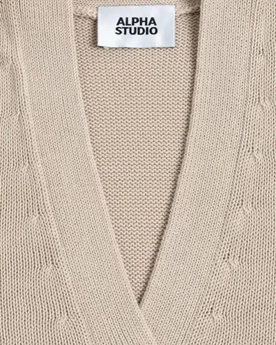 Alpha Studio Cable-knit Button Cardigan