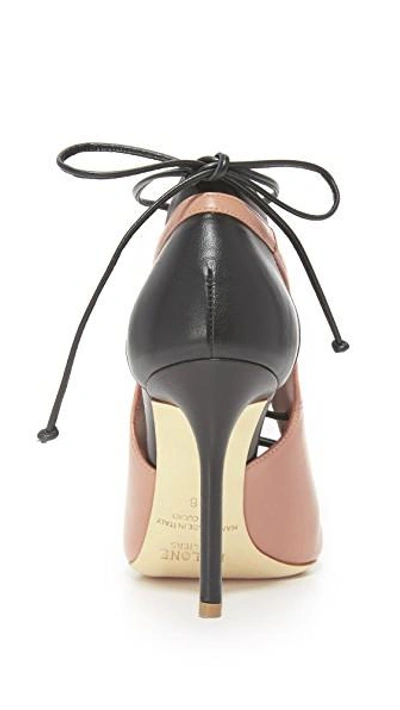 Shop Malone Souliers Montana Lace Up Pumps In Nude/black