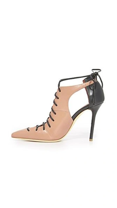 Shop Malone Souliers Montana Lace Up Pumps In Nude/black