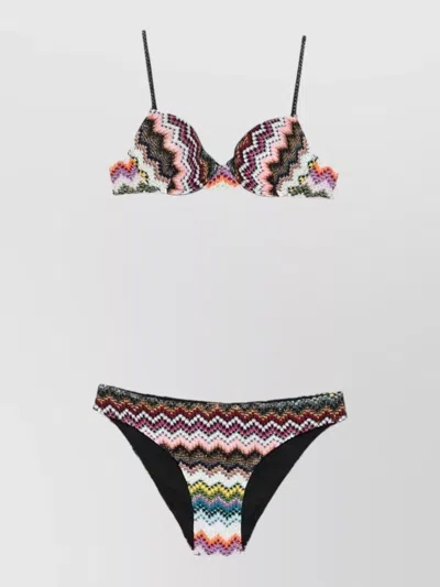 Missoni Underwired Zigzag Bikini Set Thin Straps In Multi