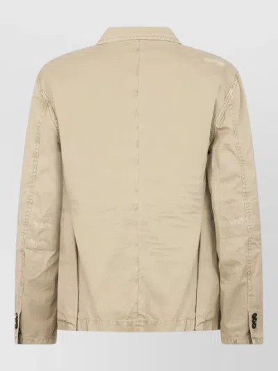 Dsquared2 Beige Solid Notched Lapel Blazer In Brown