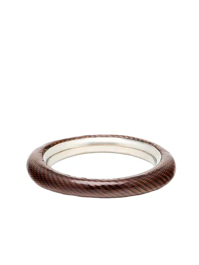 Massimo Dutti Pulsera Esmalte Textura In Silver
