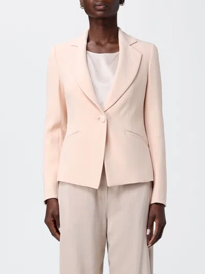 Emporio Armani Single-breasted Jacket In Technical Gabardine In Pink