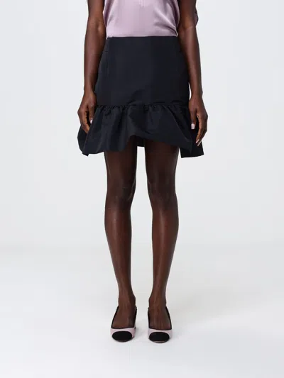 Nina Ricci Midi Skirt Featuring Ruffled Hem Detail In Black