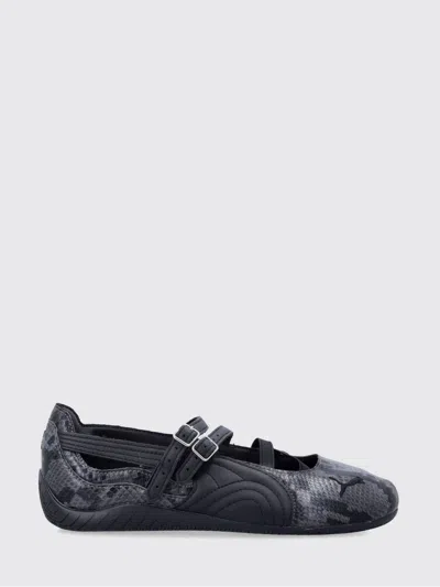 Puma Cool Dark Grey Speedcat Snake Print Ballet Flats-like Sneakers In Black