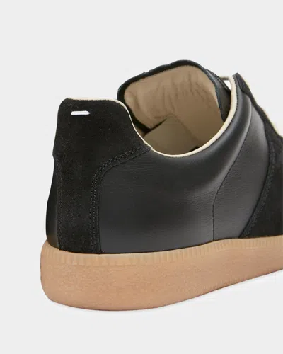 Maison Margiela Replica Suede Leather Gum Sole Sneakers In Black