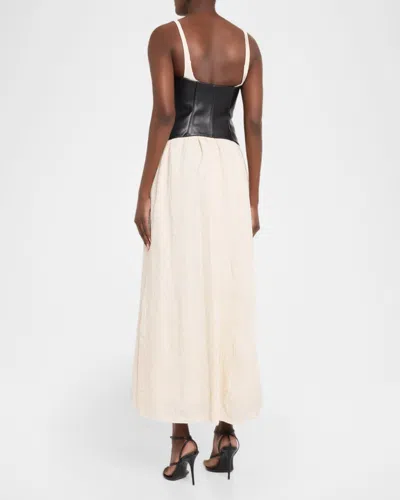 Simkhai Cortland Belted Bustier Midi Dress In Black Multi In Black