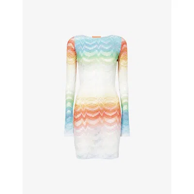Missoni Womens Multicolor Gradient Raschel-knit Mini Dress