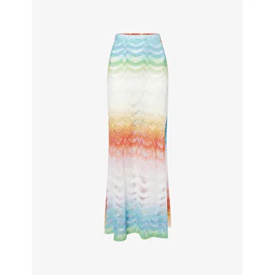 Missoni Mare Striped Metallic Crochet-knit Maxi Skirt In Multi