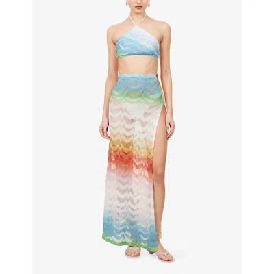 Missoni Mare Striped Metallic Crochet-knit Maxi Skirt In Multi
