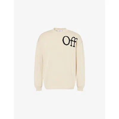 Off-white Bookish Shared Knit Crewneck Sweater With Jacquard Logo In Pink