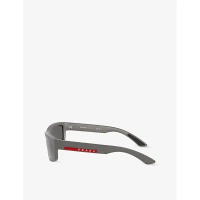 Prada Womens Grey Ps 05zs Rectangular-frame Acetate Sunglasses In Gray