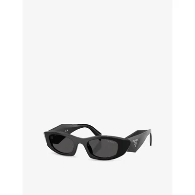 Prada Womens Black Pr B16s Cat-eye Acetate Sunglasses In Black