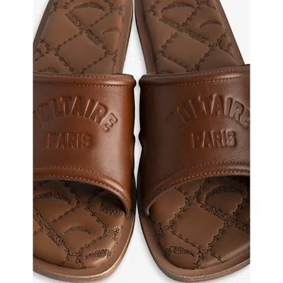 Zadig & Voltaire Beach Monogram Quilted Mule In Brown