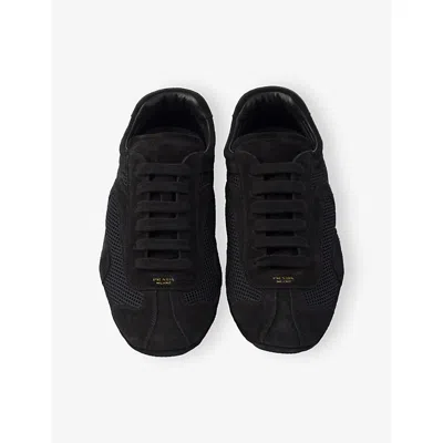 Prada Black Suede And Re Nylon Montecarlo Re Edition 2005 Sneakers In Multi