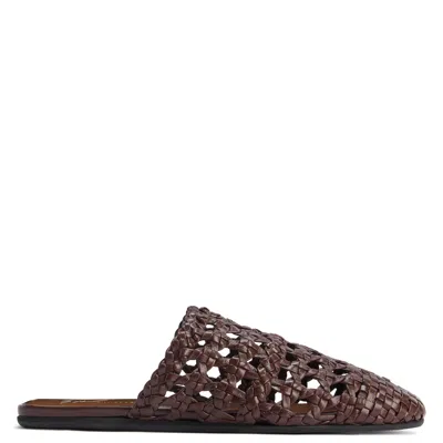 Giuseppe Zanotti Hand-woven Cage Slipper In Brown