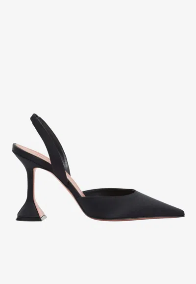 Amina Muaddi Holli 95 Sling Pointed-toe High-heeled Sandals In Black